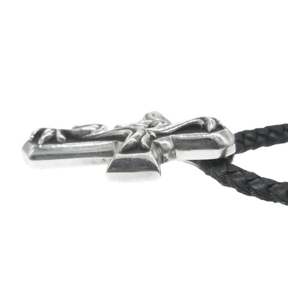 CHROME HEARTS クロムハーツ（原本無） VULCAN CROSS SM BC スモール バルカンクロス ペンダントトップ レザーブレイド ネックレス シルバー系【中古】