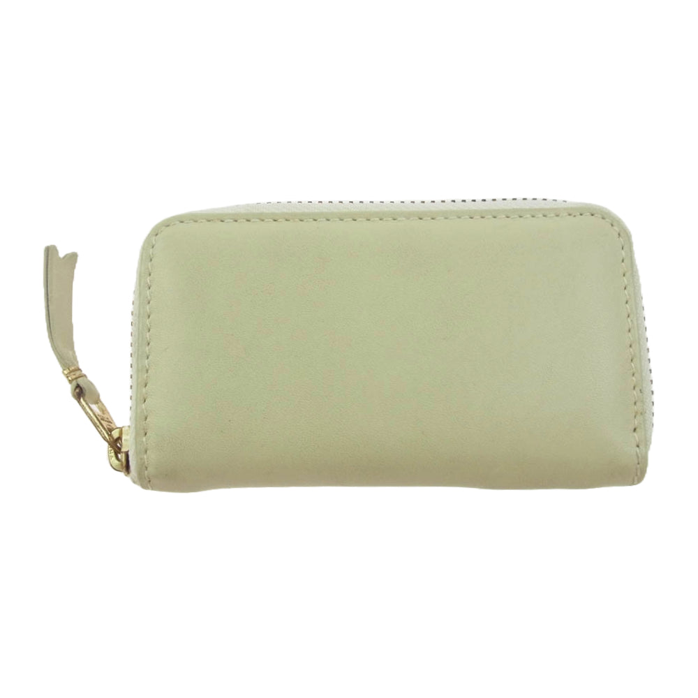 COMME des GARCONS コムデギャルソン SA 410X レザー ラウンド ファスナー 小銭入れ コインケース オフホワイト系【中古】