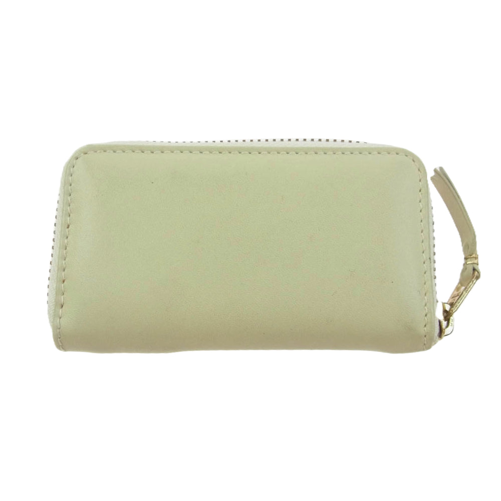 COMME des GARCONS コムデギャルソン SA 410X レザー ラウンド ファスナー 小銭入れ コインケース オフホワイト系【中古】