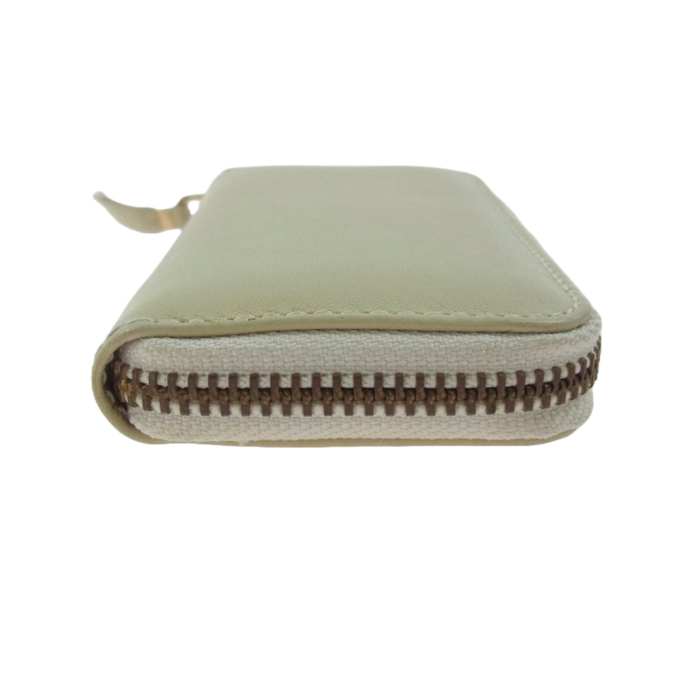 COMME des GARCONS コムデギャルソン SA 410X レザー ラウンド ファスナー 小銭入れ コインケース オフホワイト系【中古】