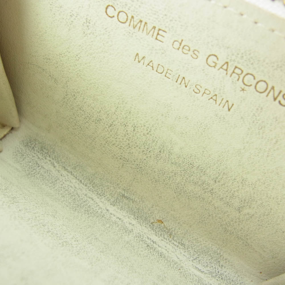 COMME des GARCONS コムデギャルソン SA 410X レザー ラウンド ファスナー 小銭入れ コインケース オフホワイト系【中古】