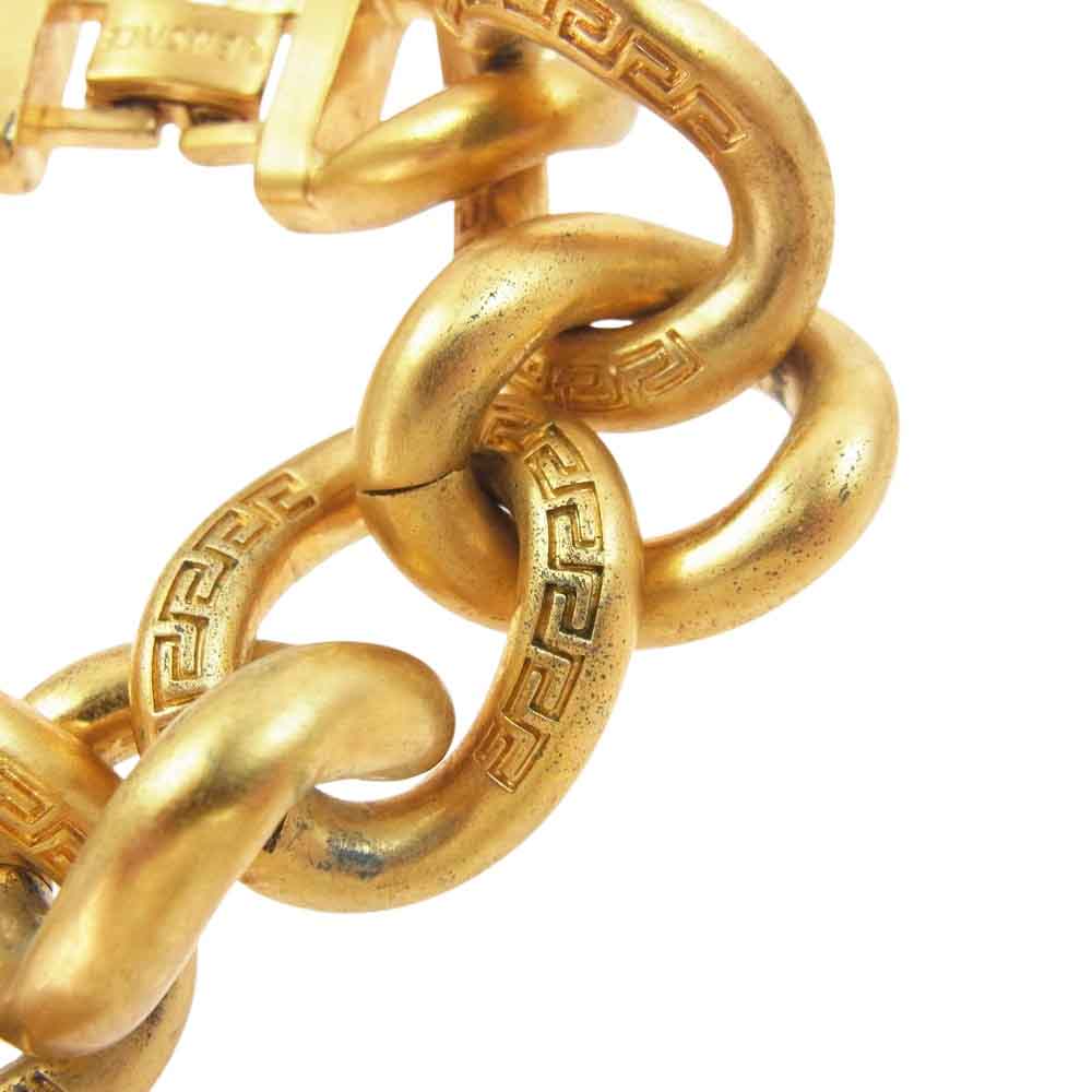 VERSACE ヴェルサーチ メデューサ ロゴ チェーン ブレスレット ゴールド系【中古】