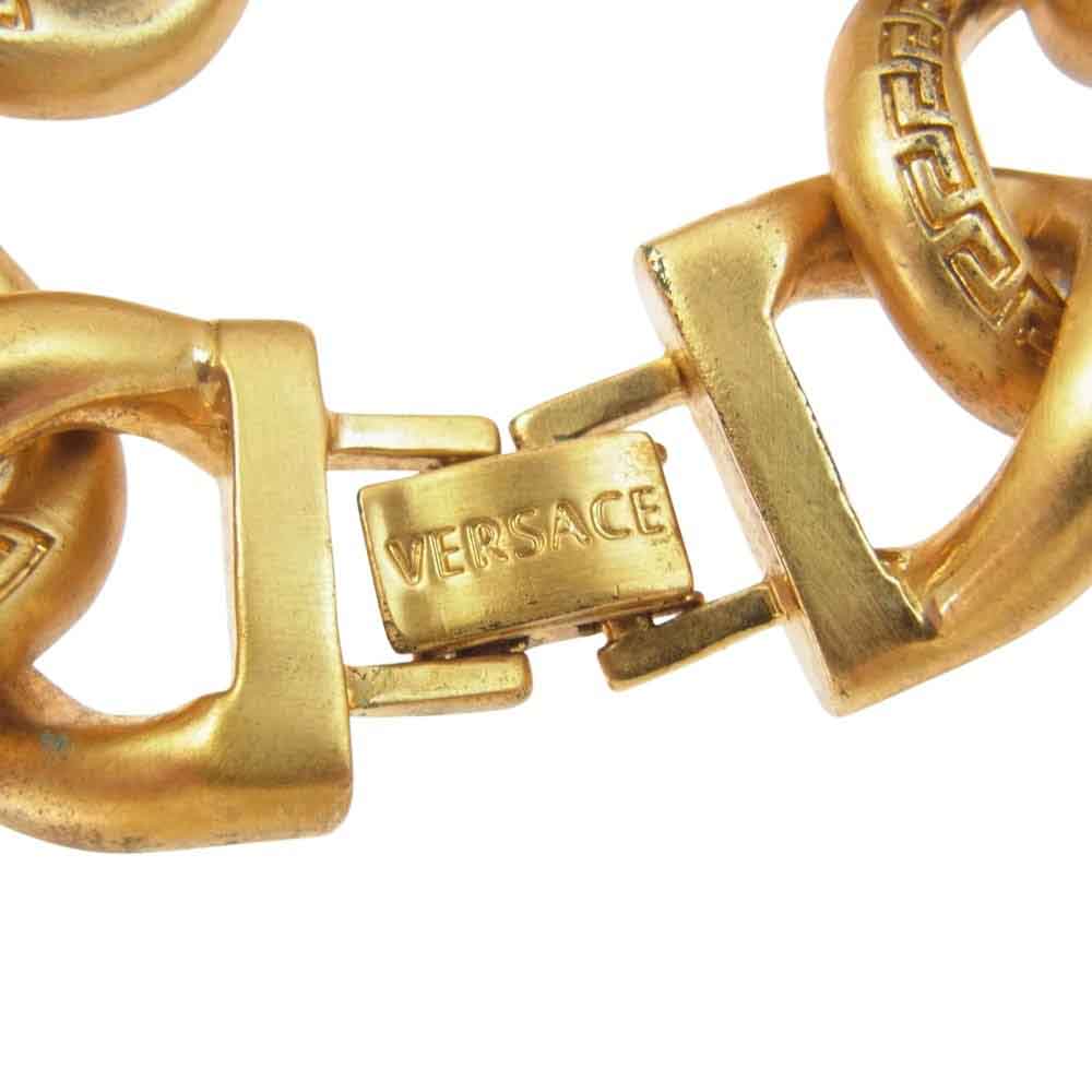 VERSACE ヴェルサーチ メデューサ ロゴ チェーン ブレスレット ゴールド系【中古】