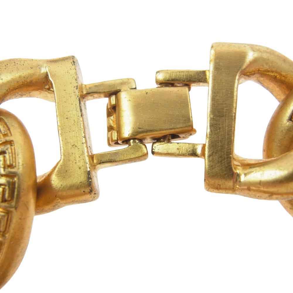 VERSACE ヴェルサーチ メデューサ ロゴ チェーン ブレスレット ゴールド系【中古】