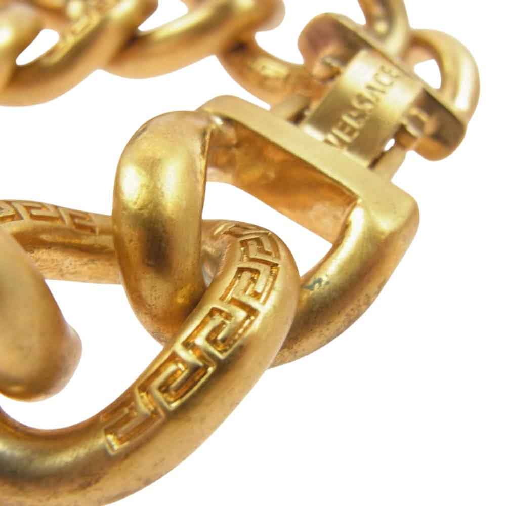 VERSACE ヴェルサーチ メデューサ ロゴ チェーン ブレスレット ゴールド系【中古】