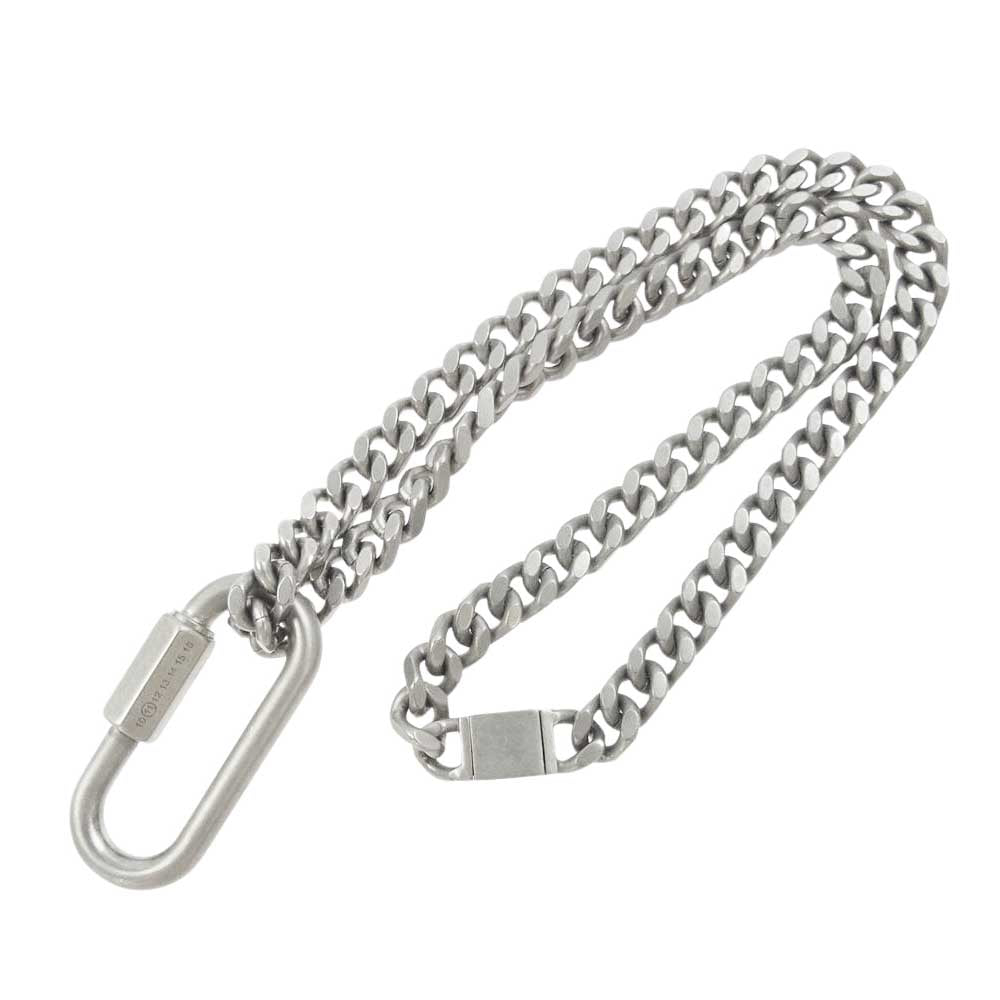 MAISON MARGIELA メゾンマルジェラ S30UU0048 S12681 Logo Carabiner Necklace チェーン ネックレス シルバー系【中古】
