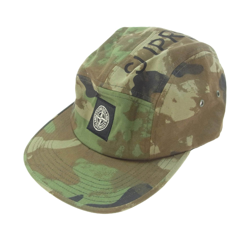 Supreme シュプリーム 14AW Stone Island Camp Cap Woodland Camo ストーン アイランド カモフラ　キャップ【中古】