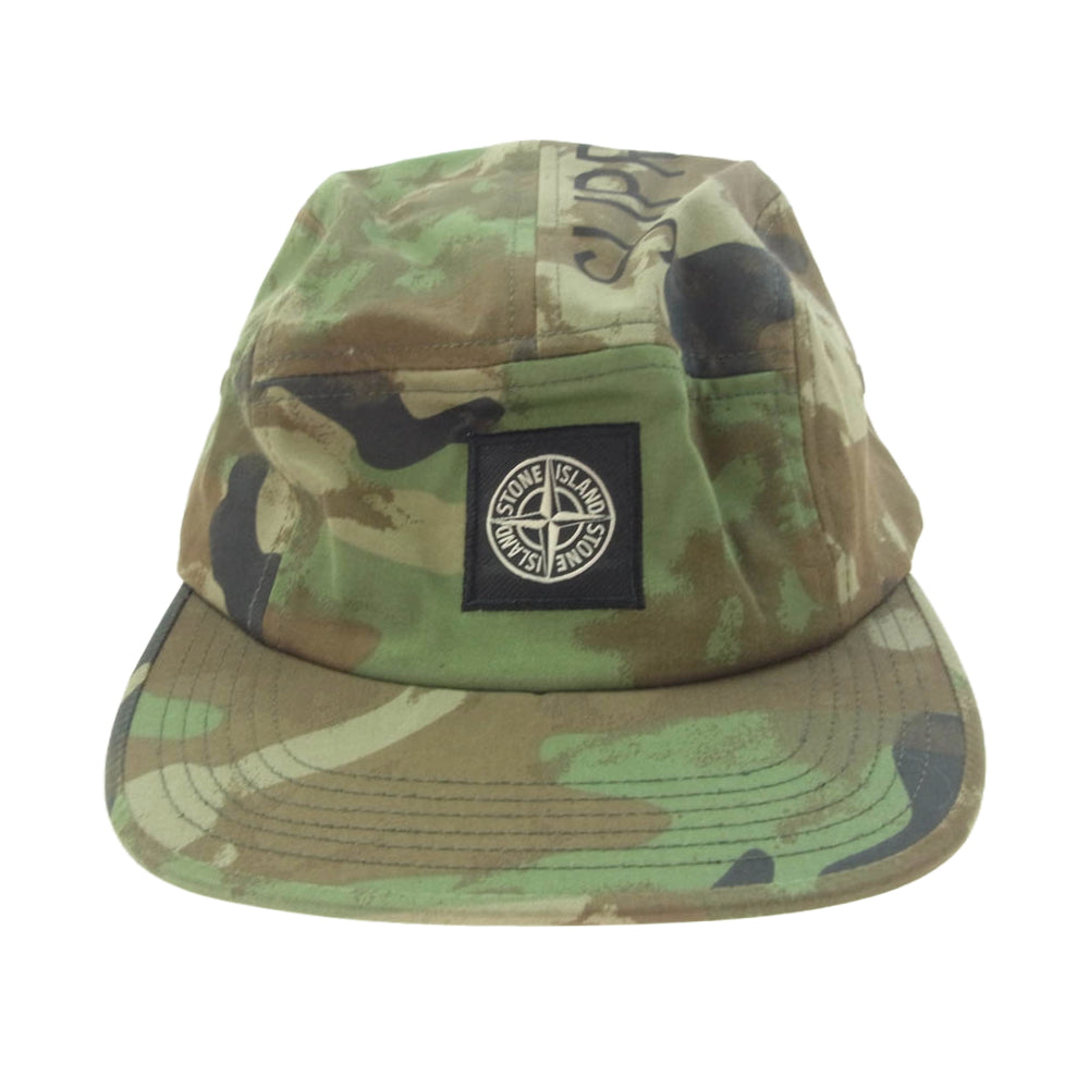 Supreme シュプリーム 14AW Stone Island Camp Cap Woodland Camo ストーン アイランド カモフラ　キャップ【中古】