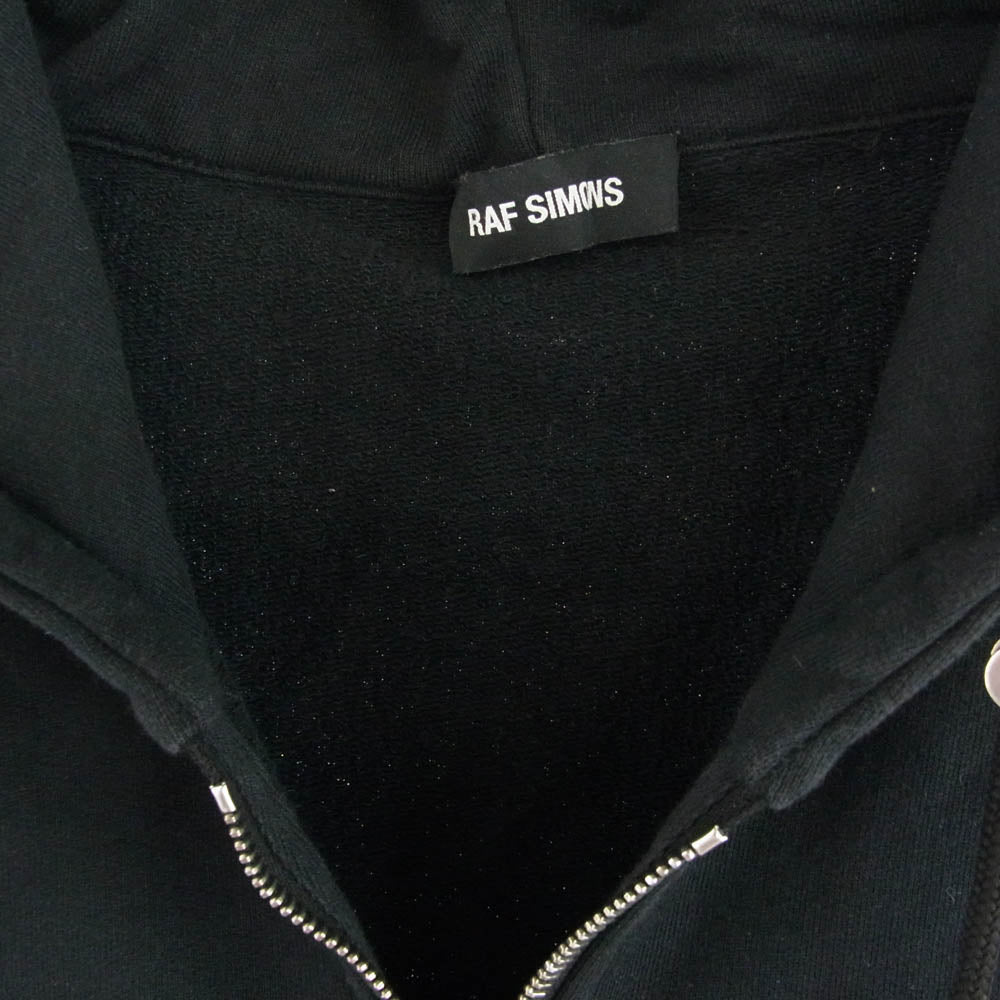 RAF SIMONS ラフシモンズ 15AW 152-182 robot hand hoodie バックプリント RSパッチ付き ジップアップ スウェット パーカー ブラック系 M【中古】