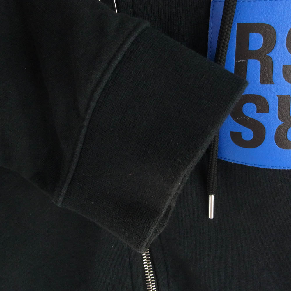 RAF SIMONS ラフシモンズ 15AW 152-182 robot hand hoodie バックプリント RSパッチ付き ジップアップ スウェット パーカー ブラック系 M【中古】