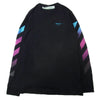 OFF-WHITE オフホワイト 18AW OMAB001F18185 DIAG GRADIENT L/S TEE ダイアググラディエント ロングスリーブ Tシャツ 長袖 カットソー グラデーション アロープリント ブラック系 L【中古】