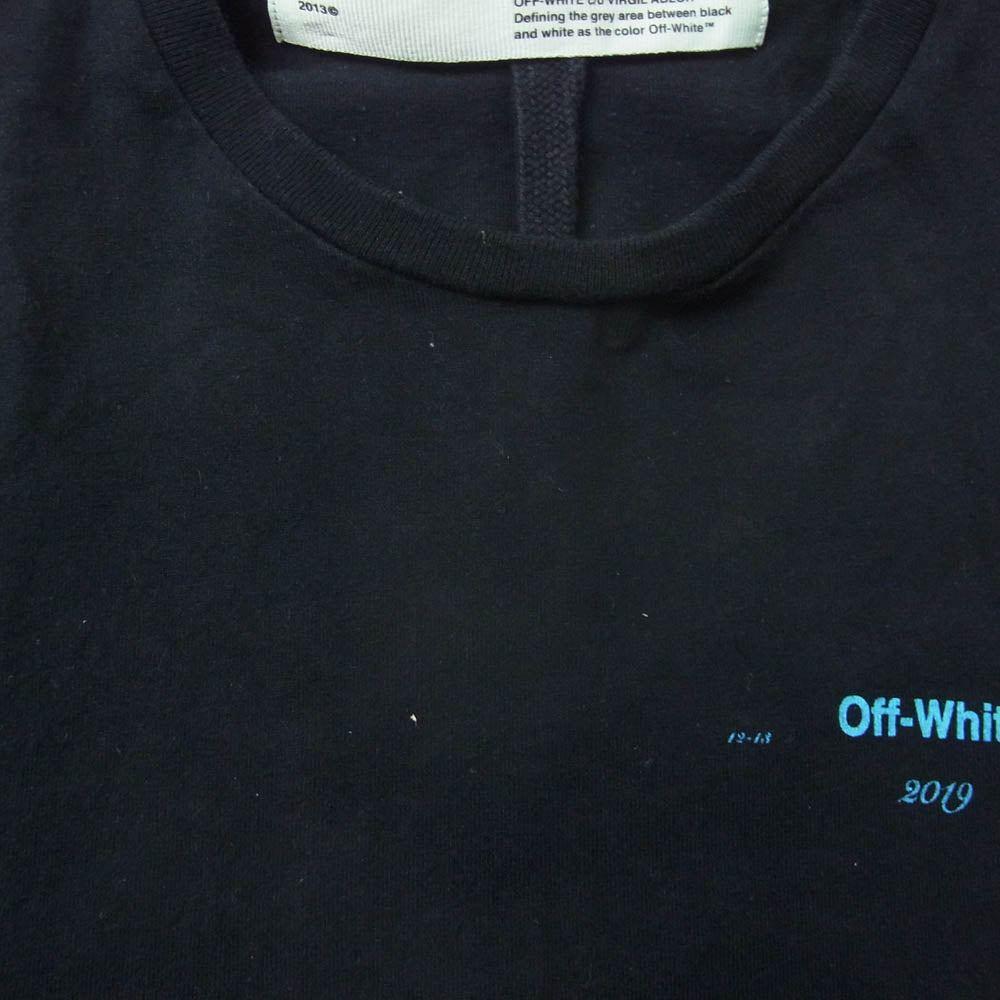 OFF-WHITE オフホワイト 18AW OMAB001F18185 DIAG GRADIENT L/S TEE ダイアググラディエント ロングスリーブ Tシャツ 長袖 カットソー グラデーション アロープリント ブラック系 L【中古】