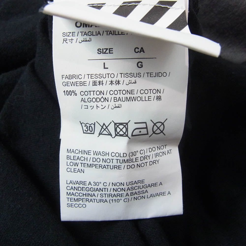 OFF-WHITE オフホワイト 18AW OMAB001F18185 DIAG GRADIENT L/S TEE ダイアググラディエント ロングスリーブ Tシャツ 長袖 カットソー グラデーション アロープリント ブラック系 L【中古】