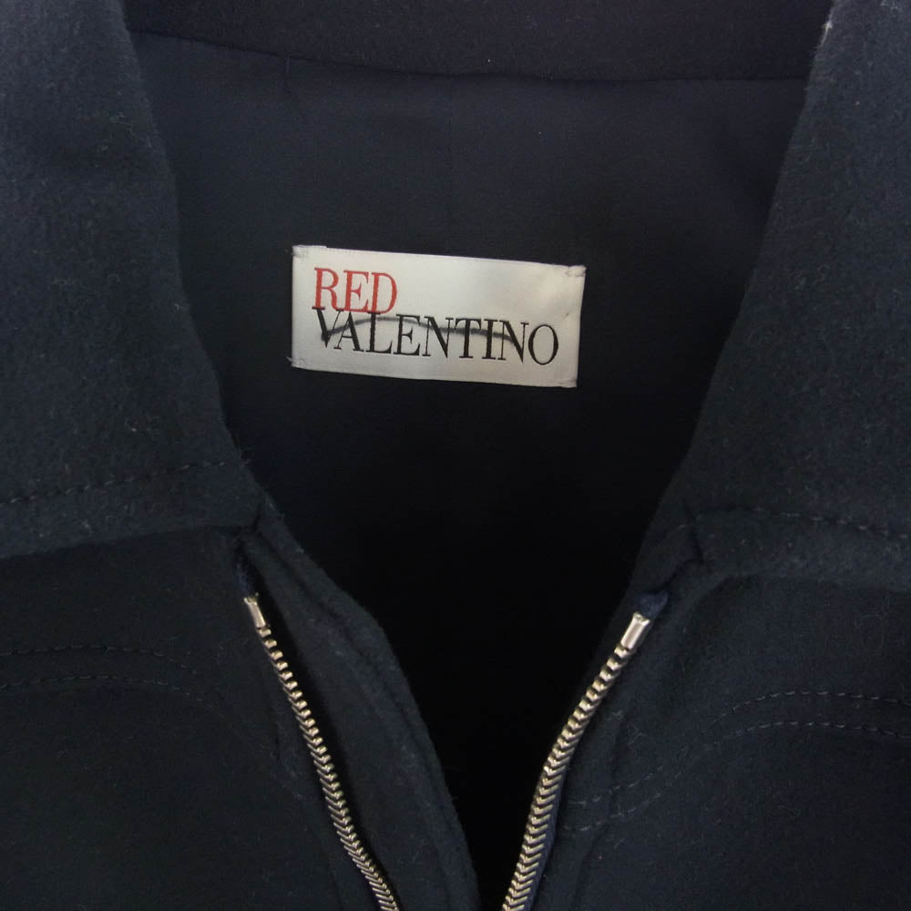 VALENTINO ヴァレンティノ HR0463A5-V12374R RED ジップアップ ウール ジャケット ネイビー系 38【中古】