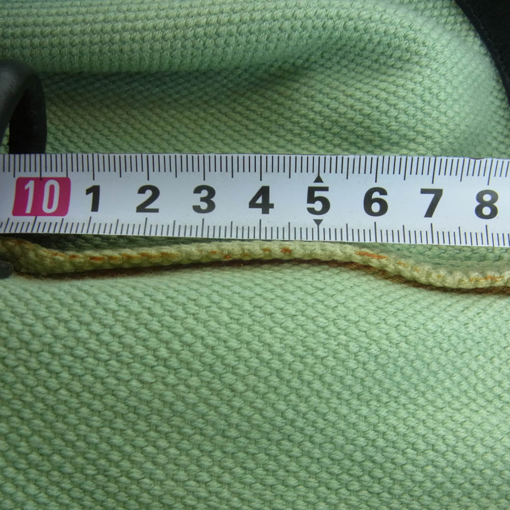 JIL SANDER+ ジルサンダープラス キャンバス ドローストリング 巾着型 ショルダー バッグ ライトグリーン系 ブラック系【中古】