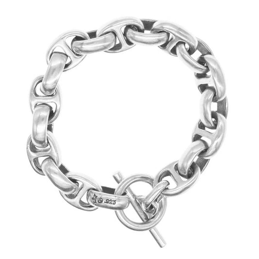 GABOR ガボール GABORATORY ガボラトリーホールディング ギャランティ付属 ハーフスムースH.W.O & ハーフスムースアンカーリンク ブレスレット シルバー系【中古】