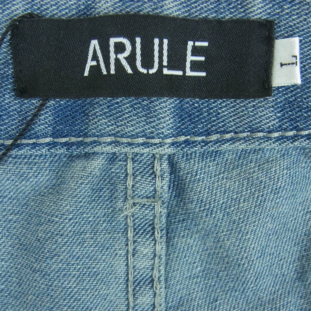アリュール 切替 ダメージ加工 デニム パンツ ジーンズ インディゴブルー系 ブラック系 L【中古】