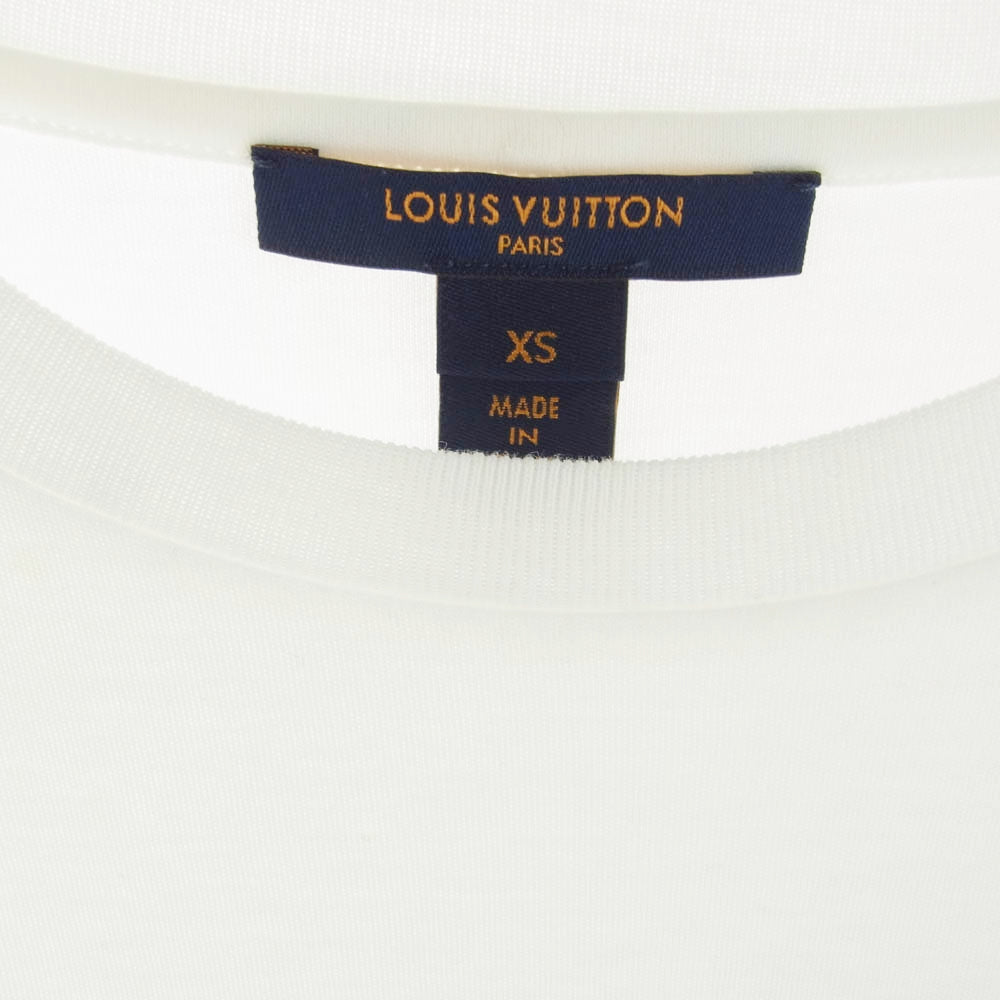 LOUIS VUITTON ルイ・ヴィトン RW201W TWD FGTS15 胸 ゴールド ロゴ プリント 半袖 Tシャツ ホワイト系 XS【中古】