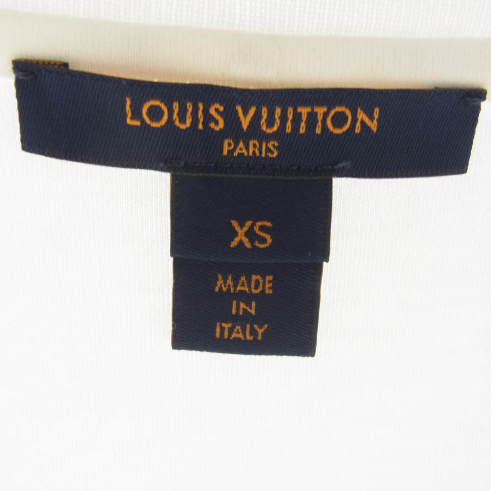 LOUIS VUITTON ルイ・ヴィトン RW201W TWD FGTS15 胸 ゴールド ロゴ プリント 半袖 Tシャツ ホワイト系 XS【中古】