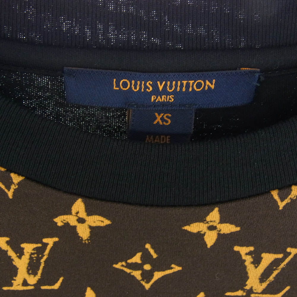 LOUIS VUITTON ルイ・ヴィトン 20SS RW202W YCX FJTS14 1A848L Monogram LV Brown Logo Top レトロモノグラム ロゴ総柄 ポケット 半袖 Tシャツ ブラック系 ブラウン系 XS【中古】