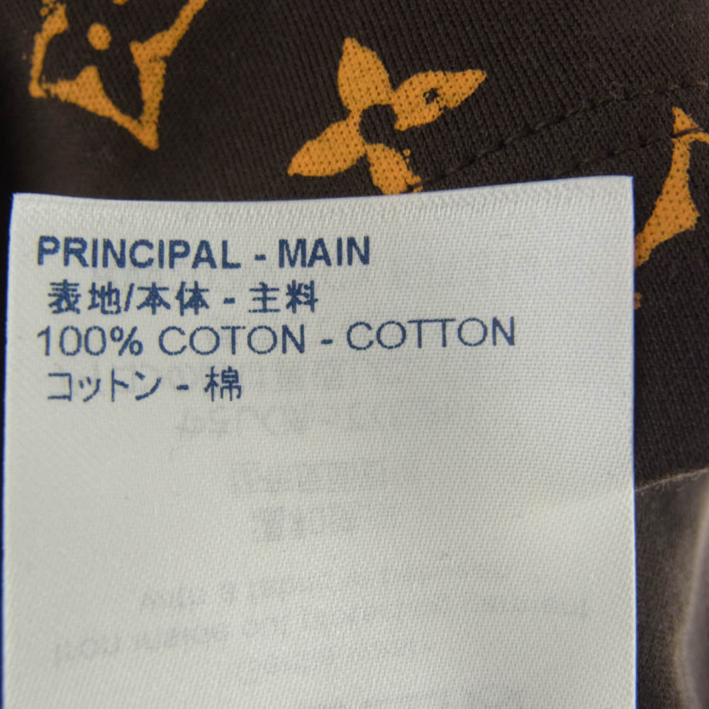 LOUIS VUITTON ルイ・ヴィトン 20SS RW202W YCX FJTS14 1A848L Monogram LV Brown Logo Top レトロモノグラム ロゴ総柄 ポケット 半袖 Tシャツ ブラック系 ブラウン系 XS【中古】
