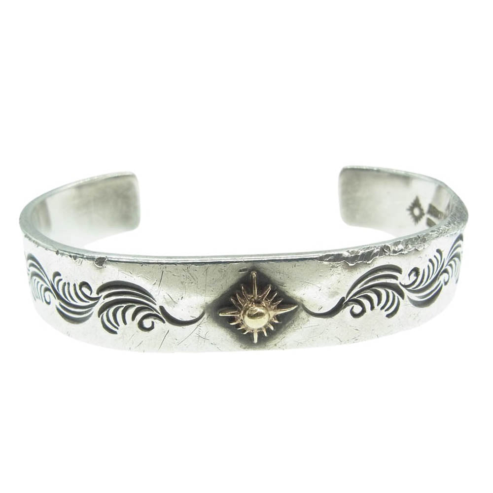 ARIZONA FREEDOM アリゾナフリーダム B-26b K18太陽神 唐草 12mm幅 バングル シルバー系【中古】