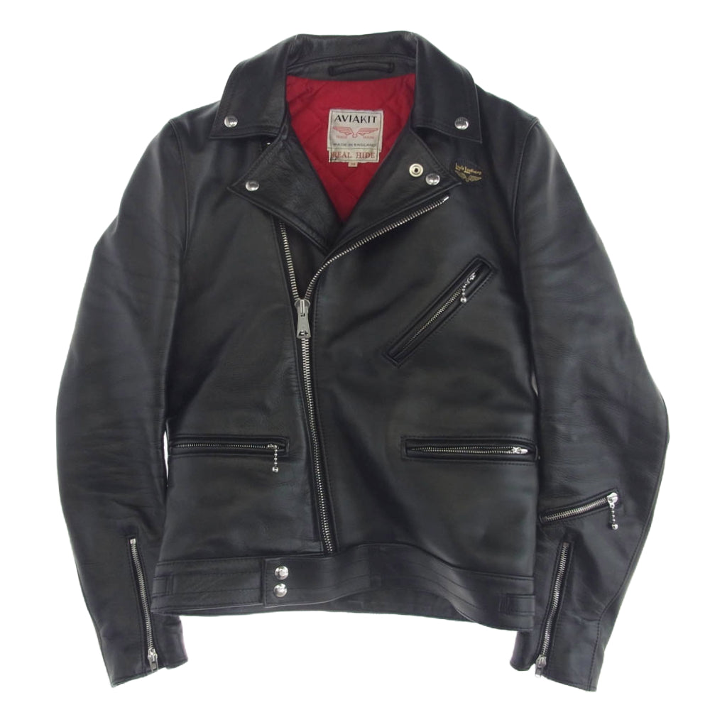 Lewis Leathers ルイスレザー 441T CYCLONE TIGHT FIT サイクロン タイトフィット レザー ダブルライダース ジャケット ブラック系 38【中古】
