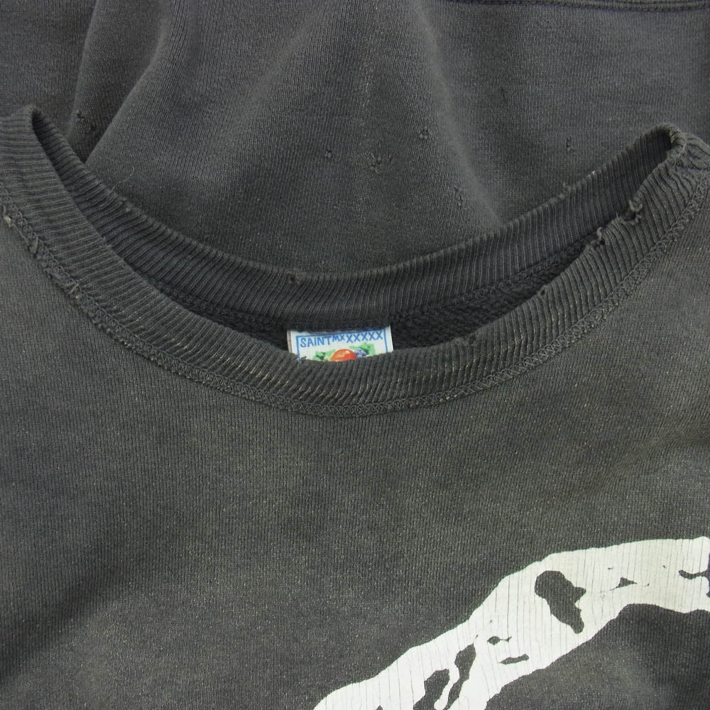 SAINT MICHAEL セントマイケル 24AW SM-YS1-0000-031 CREW SWT BONE SAINT ボーン ロゴ クルーネック スウェット グレー系 ダークグレー系 XL【中古】