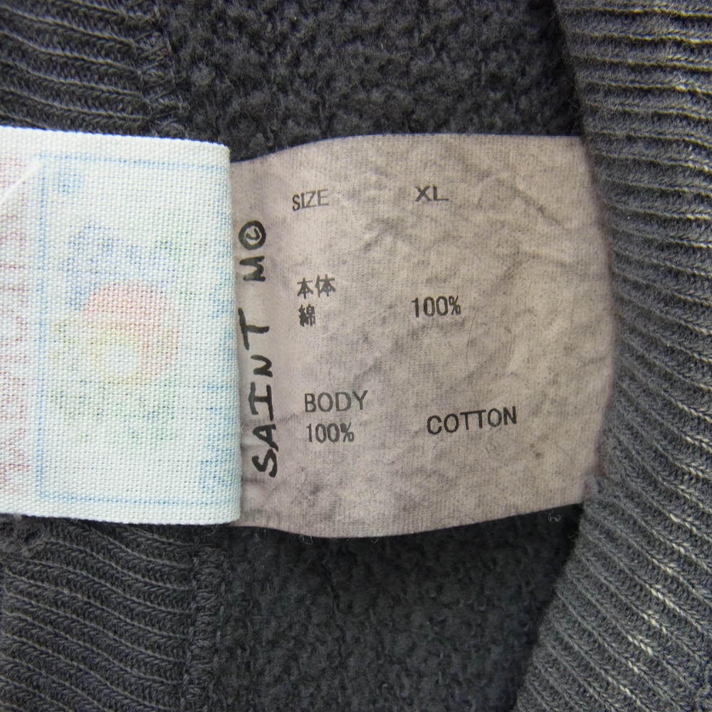 SAINT MICHAEL セントマイケル 24AW SM-YS1-0000-031 CREW SWT BONE SAINT ボーン ロゴ クルーネック スウェット グレー系 ダークグレー系 XL【中古】