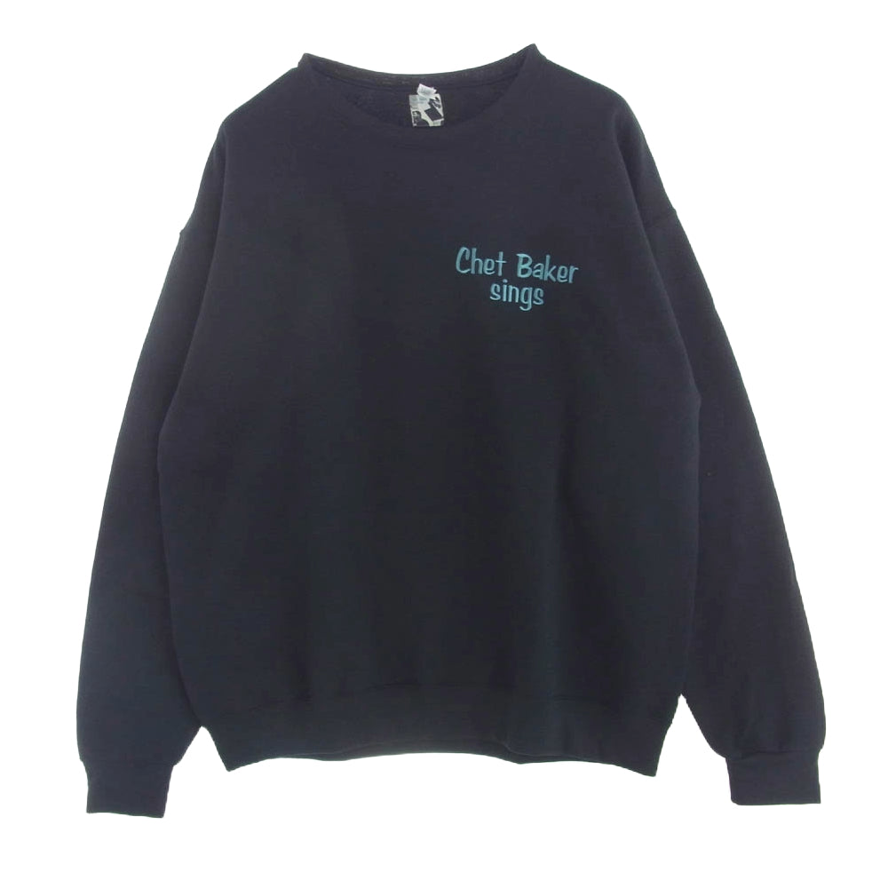 WACKO MARIA ワコマリア CHET BAKER CREW NECK SWEAT SHIRT チェット ベイカー クルーネック スウェット ブラック系 XL【極上美品】【中古】