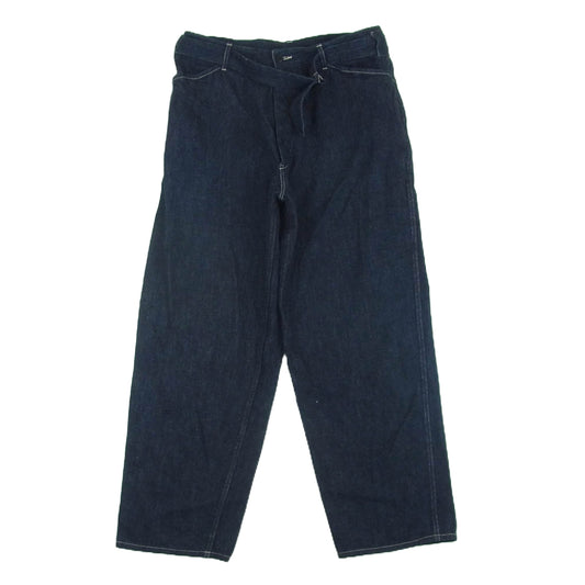 COMOLI コモリ 24AW A03-03001 デニム ベルテッド パンツ コットン 日本製 インディゴブルー系 3【中古】