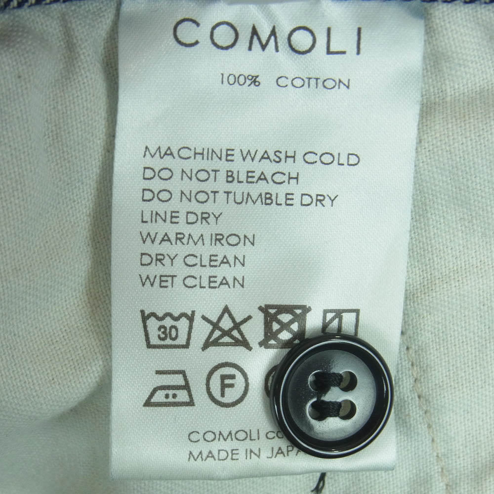 COMOLI コモリ 24AW A03-03001 デニム ベルテッド パンツ コットン 日本製 インディゴブルー系 3【中古】
