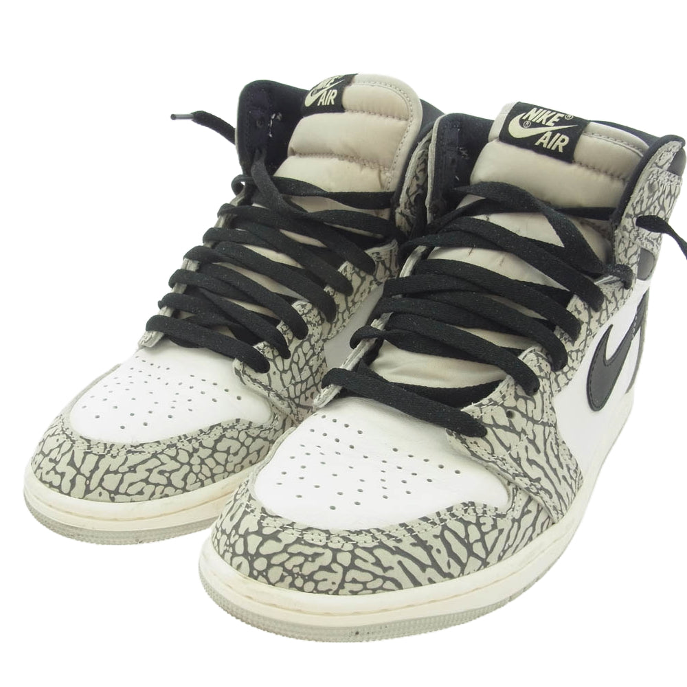 NIKE ナイキ DZ5485-052 Air Jordan 1 High OG White Cement/Safari エアジョーダン1 ハイ OG ホワイトセメント/サファリ スニーカー マルチカラー系 27.5cm【中古】