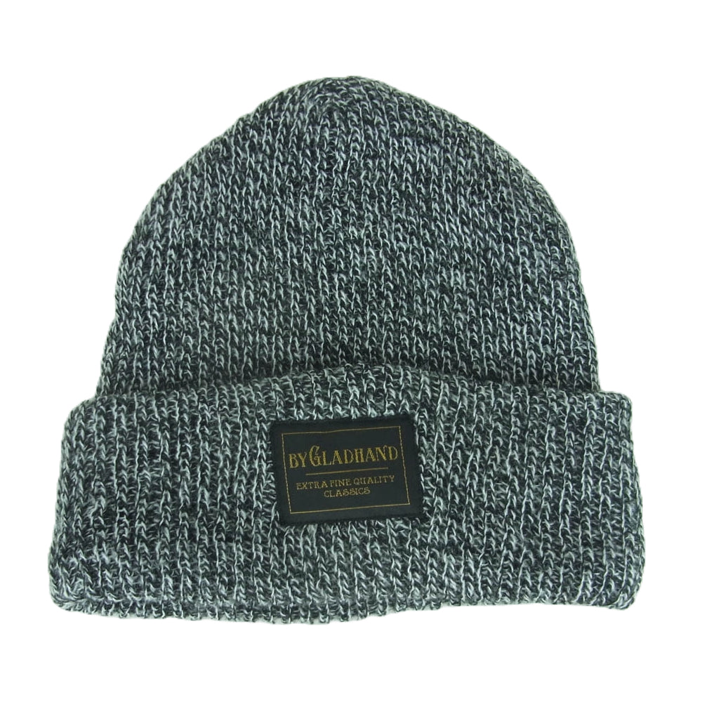 GLADHAND & Co. グラッドハンド ロゴ ニット キャップ 帽子 アクリル アメリカ製 グレー系【美品】【中古】