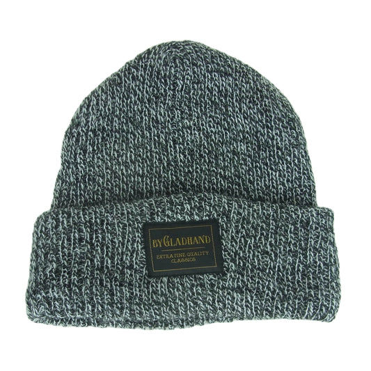 GLADHAND & Co. グラッドハンド ロゴ ニット キャップ 帽子 アクリル アメリカ製 グレー系【美品】【中古】
