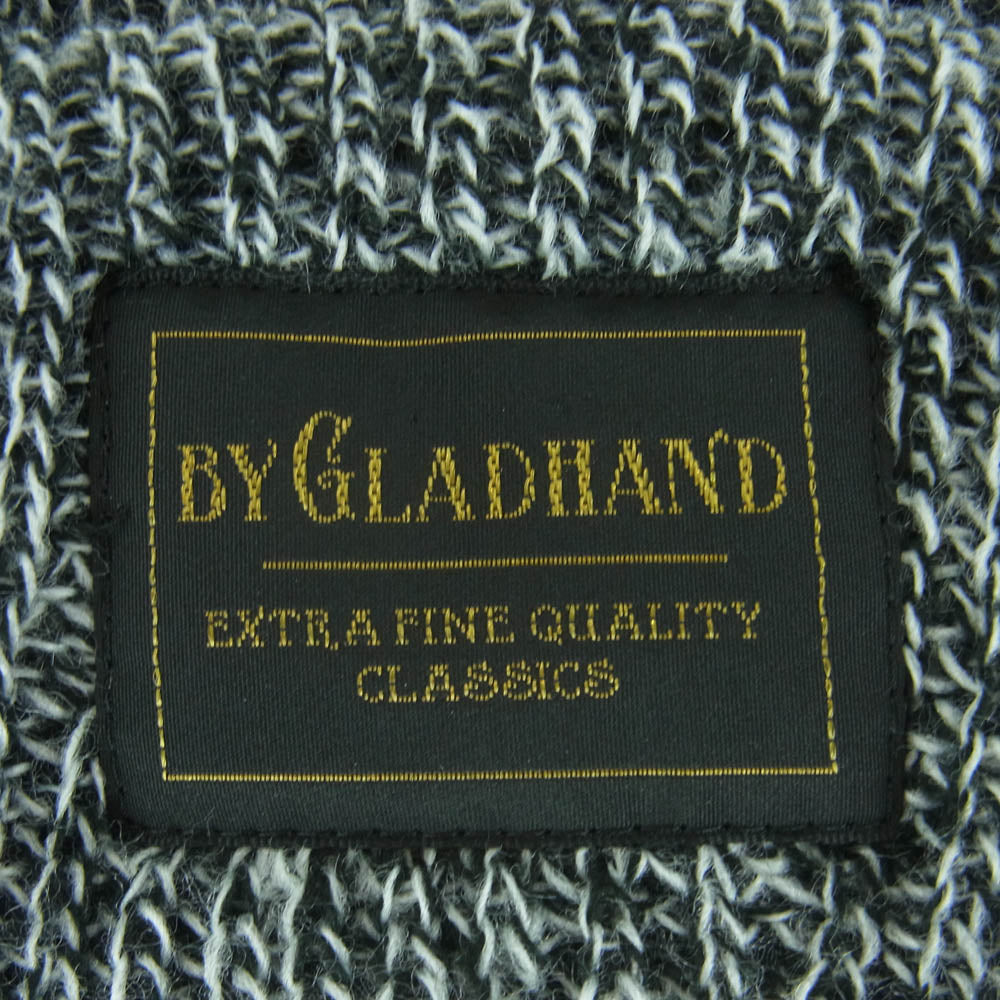 GLADHAND & Co. グラッドハンド ロゴ ニット キャップ 帽子 アクリル アメリカ製 グレー系【美品】【中古】