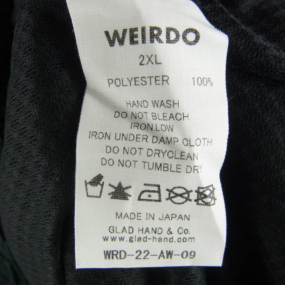 WEIRDO ウィアード WRD-22-AW-09 GREAT MOON MONSTER ムーン モンスター ボア フリース フーディ パーカー ブラック系 グリーン系 XXL【美品】【中古】