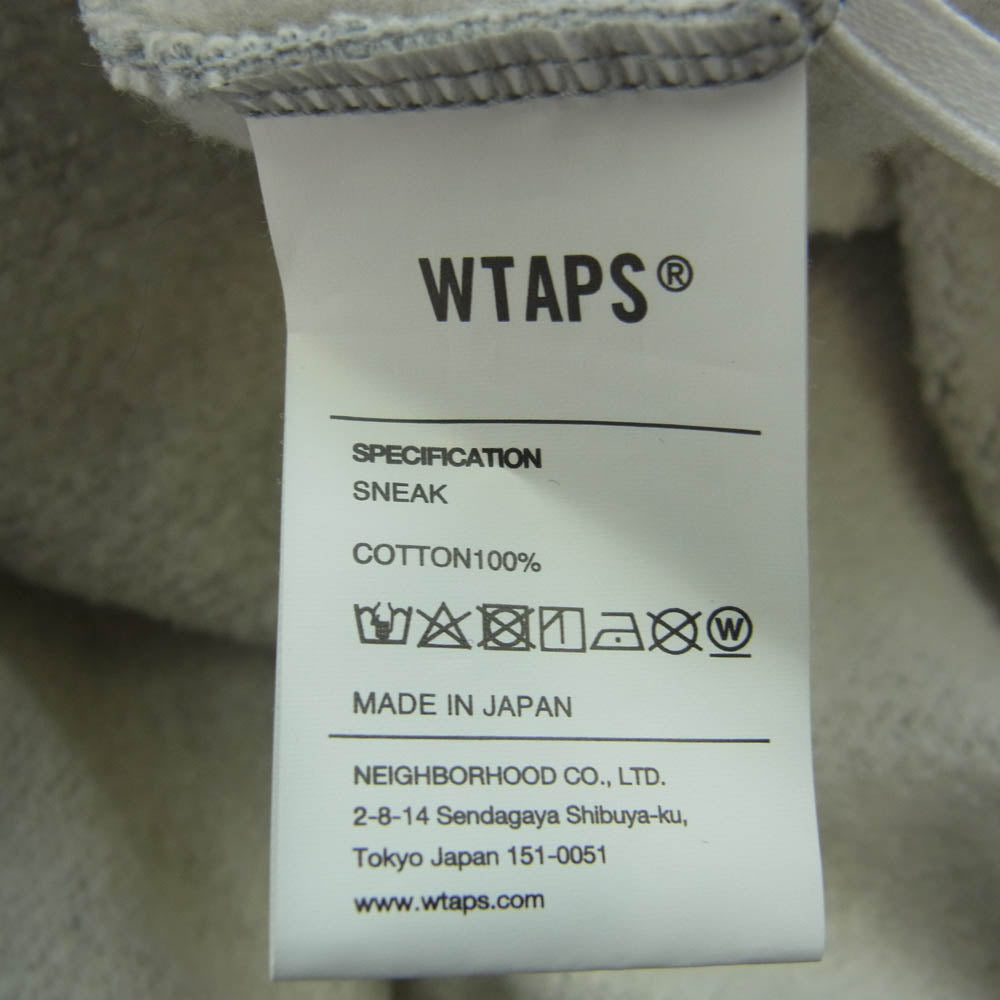 WTAPS ダブルタップス INGREDIENTS HOODY COTTON フーディ スウェット シャツ グレー系 SIZE X04【中古】