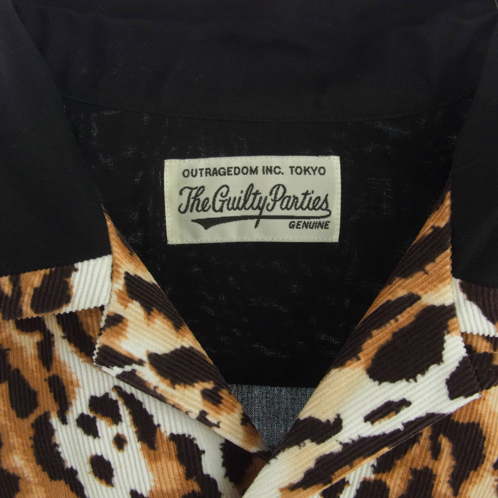 WACKO MARIA ワコマリア 22AW TWO-TONE 50's SHIRT ツートーン レオパード オープンカラー シャツ 長袖 マルチカラー系 M【中古】