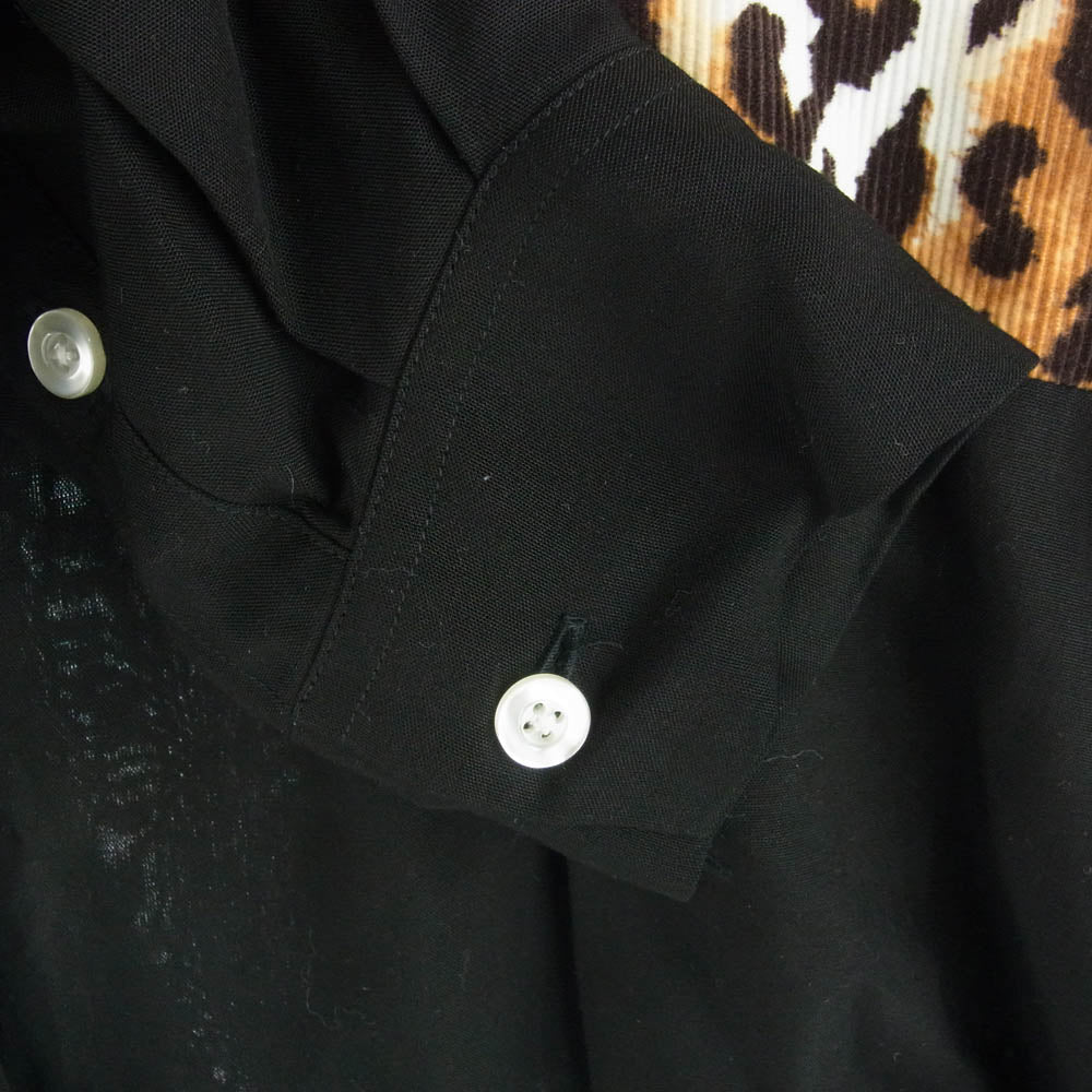 WACKO MARIA ワコマリア 22AW TWO-TONE 50's SHIRT ツートーン レオパード オープンカラー シャツ 長袖 マルチカラー系 M【中古】