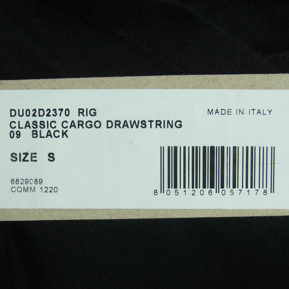 Rick Owens リックオウエンス DU02D2370-RIG DRKSHDW ダークシャドウ CLASSIC CARGO DREAWSTRING ドローストリング スウェット カーゴ サルエル パンツ ブラック系 S【中古】