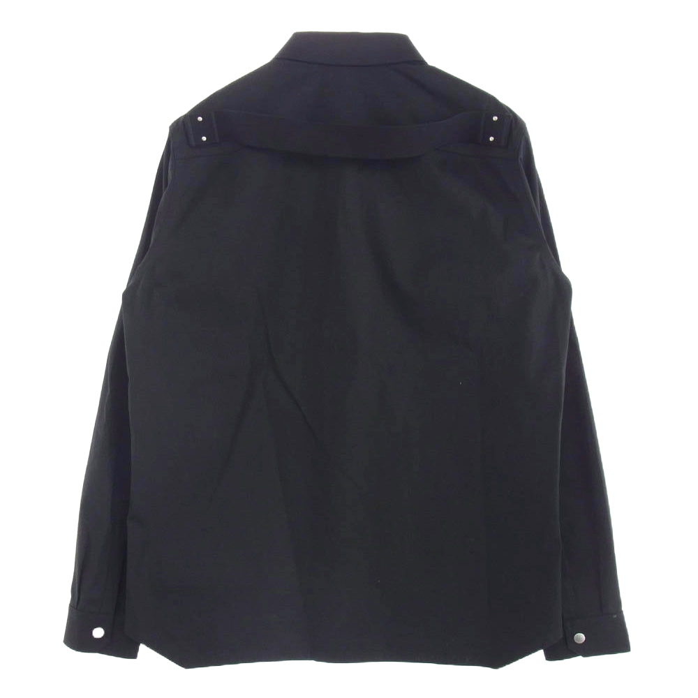 Rick Owens リックオウエンス RU01D3729-TE Heavy Cotton Outershirt ヘビーコットン アウター シャツ 長袖 スナップボタン ブラック系 50【中古】