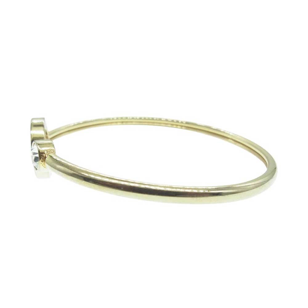 Michael Kors マイケルコース ロゴ ラインストーン バングル ブレスレット ゴールド系【中古】