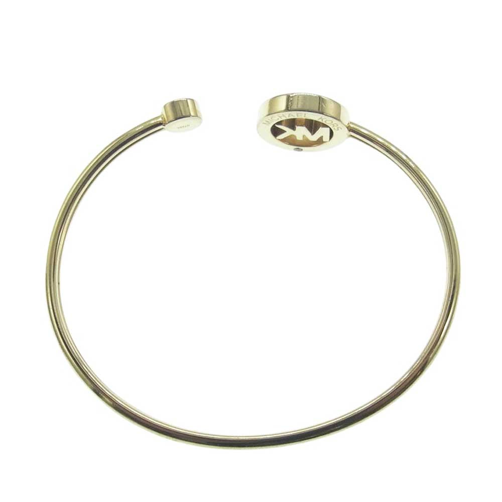 Michael Kors マイケルコース ロゴ ラインストーン バングル ブレスレット ゴールド系【中古】