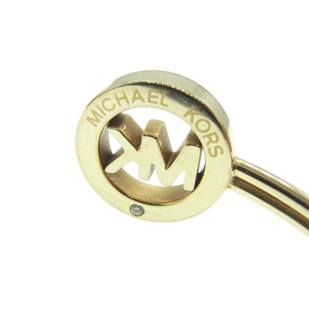 Michael Kors マイケルコース ロゴ ラインストーン バングル ブレスレット ゴールド系【中古】