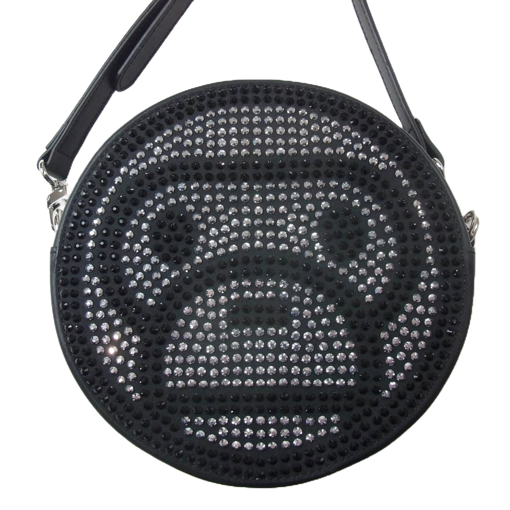 A BATHING APE アベイシングエイプ BABY MILO CRYSTAL STONE SHOULDER BAG クリスタル ラインストーン ショルダー バッグ ブラック系【中古】