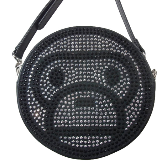 A BATHING APE アベイシングエイプ BABY MILO CRYSTAL STONE SHOULDER BAG クリスタル ラインストーン ショルダー バッグ ブラック系【中古】