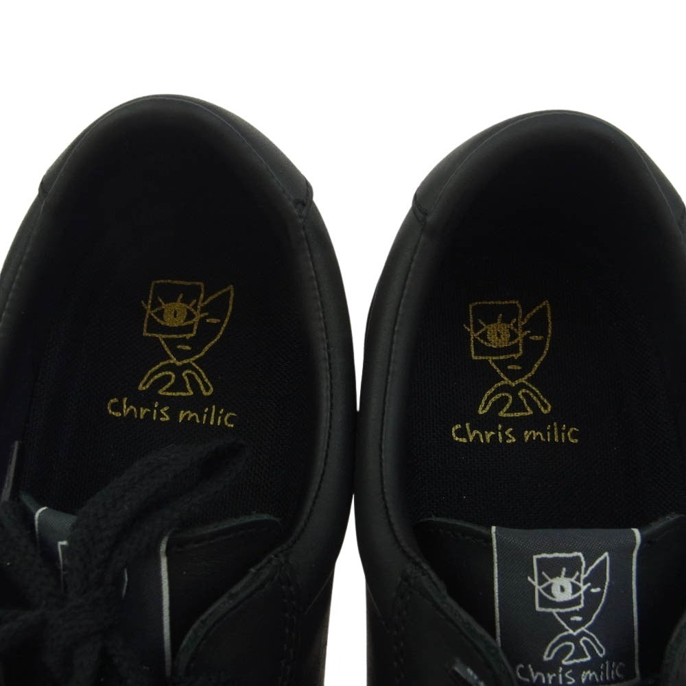 ラストリゾートエービー VM004-Milic Waxed Leather クリスミリック ワックスレザー ローカット スニーカー ブラック系 28.5cm【新古品】【未使用】【中古】