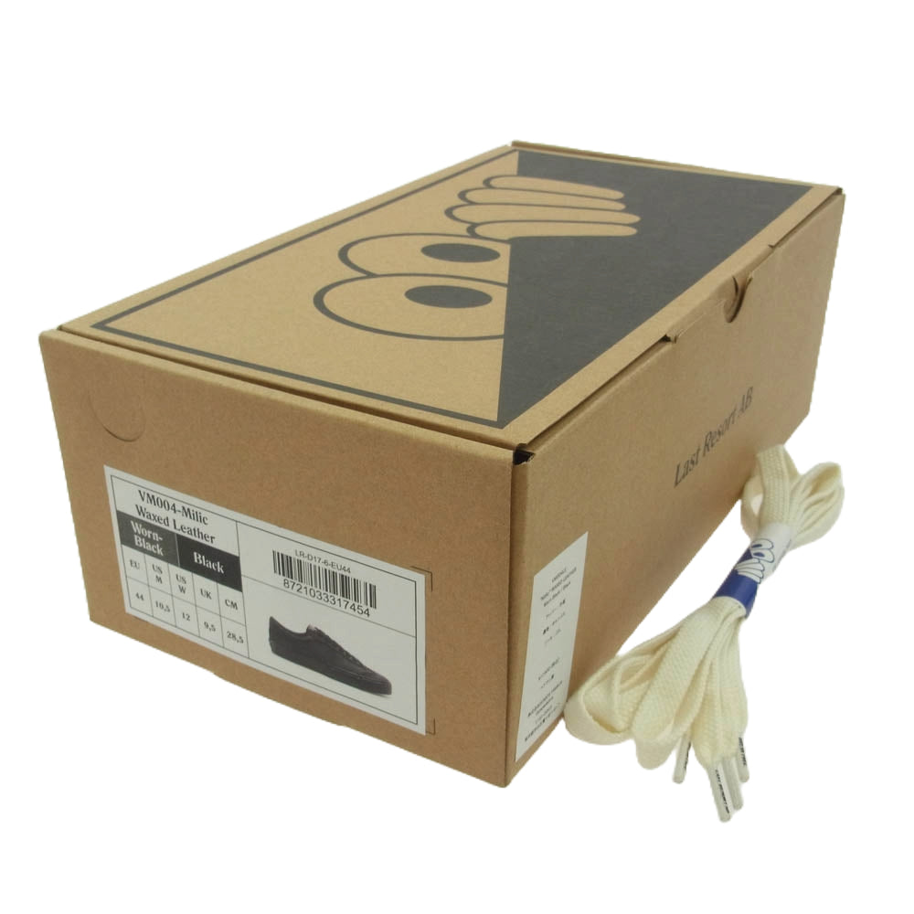 ラストリゾートエービー VM004-Milic Waxed Leather クリスミリック ワックスレザー ローカット スニーカー ブラック系 28.5cm【新古品】【未使用】【中古】