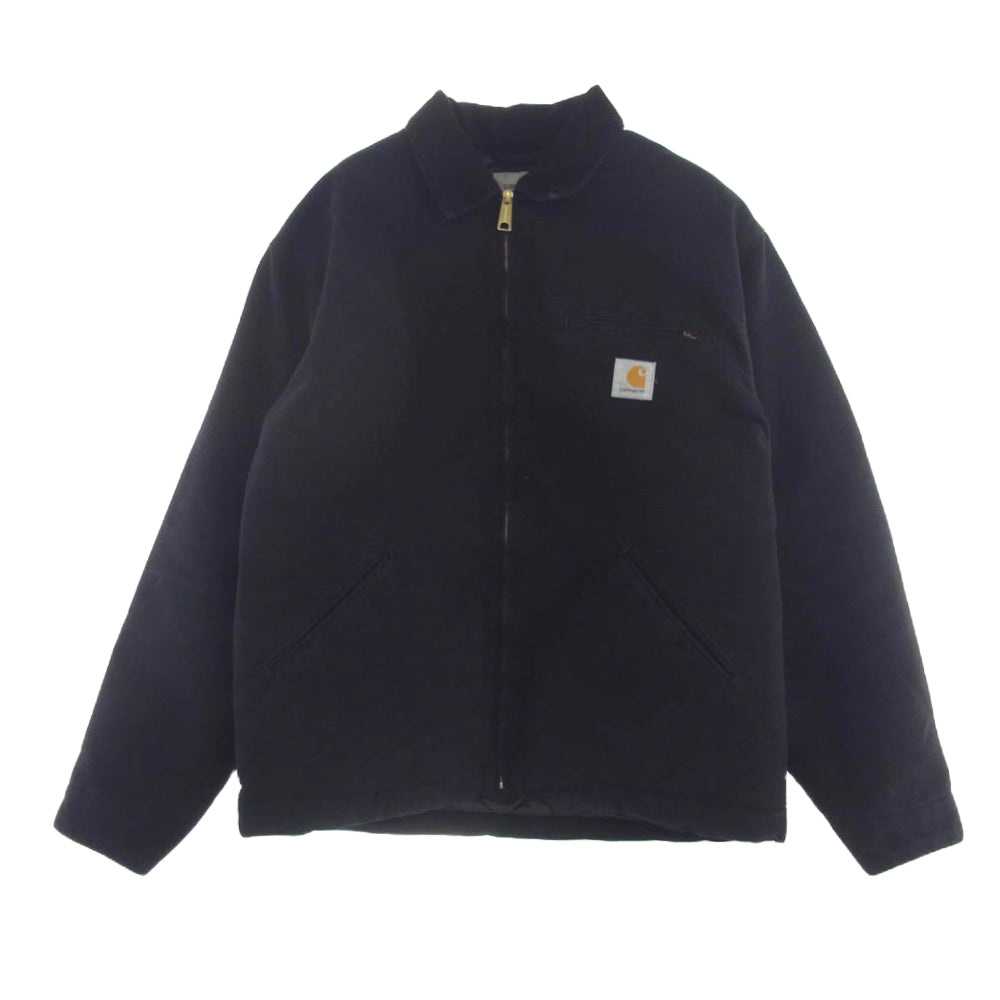 Carhartt カーハート I027358 11-18-1853-095-19-22 OG DETROIT JACKET 12oz ダックキャンバス生地 裏地キルトライナー デトロイト ワーク ジャケット ブラック系 XL【中古】